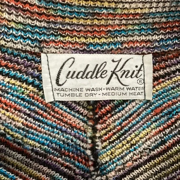 Vintage Cuddle Knit Poncho Fringe O/S - Picture 6 of 6